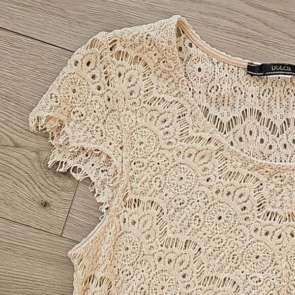 Dulcie Whimsical Fairycore Crochet Lace Blouse - Picture 2 of 9